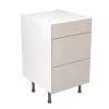 Kitchen Kit Slab 500mm 3 Drawer Base Cabinet - Ultra Matt - Light Grey - Flatpacked - FKKF0741 -Kitchen Sale Shop k i kitchen kit fkkf0741