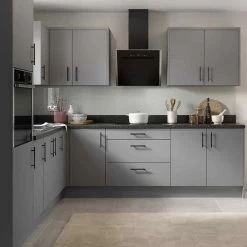Kitchen Kit Slab 715mm Filler Panel - Ultra Matt - Dust Grey - FKKF0842 -Kitchen Sale Shop k i kitchen kit fkkf0842 lifestyle1