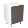 Kitchen Kit Slab 600mm Base Cabinet - Ultra Matt - Graphite - Flatpacked - FKKF0904