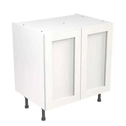 Kitchen Kit Shaker 800mm Base Cabinet - Ultra Matt - White - Flatpacked - FKKH0536