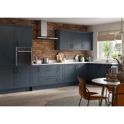 Kitchen Kit Shaker 500mm Base Cabinet - Ultra Matt - Indigo Blue - Flatpacked - FKKH1303 -Kitchen Sale Shop k i kitchen kit fkkh1303 lifestyle1