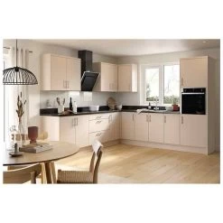 Kitchen Kit J-Pull 600mm Tall Oven & Microwave Housing - Ultra Matt - Cashmere - Flatpacked - FKKJ0632 -Kitchen Sale Shop k i kitchen kit fkkj0632 lifestyle1