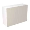 Kitchen Kit Value Slab 1000mm Wall Cabinet - Standard Matt - Light Grey - Flatpacked - FKKM1215 -Kitchen Sale Shop k i kitchen kit fkkm1215