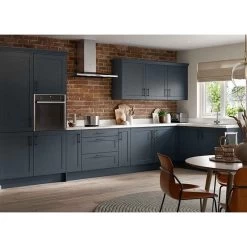 Kitchen Kit Rigid Shaker 300mm Base Cabinet - Ultra Matt - Indigo Blue - Pre-Assembled - RKKH1301 -Kitchen Sale Shop k i kitchen kit rkkh1301 lifestyle