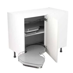 Kitchen Kit Rigid J-Pull 1000mm Blind Corner Base Cabinet With Pull Out Left Cabinet - Super Gloss - White - Pre-Assembled - RKKJ0056