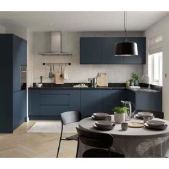 Kitchen Kit Rigid J-Pull 600mm Blind Corner Wall Cabinet - Ultra Matt - Indigo Blue - Pre-Assembled - RKKJ1316 -Kitchen Sale Shop k i kitchen kit rkkj1316 lifestyle