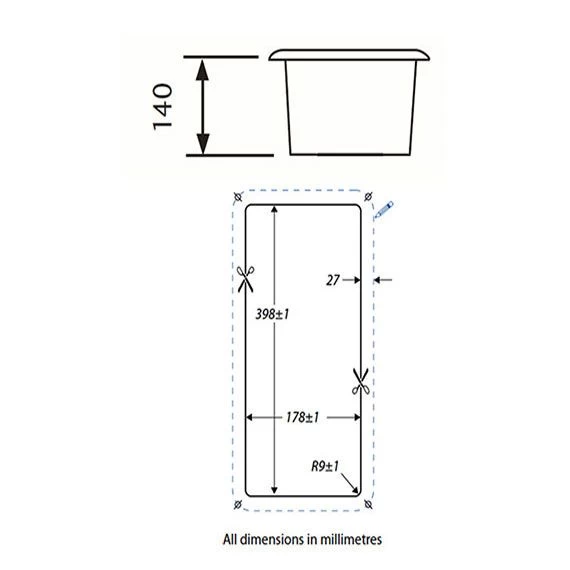 Rangemaster Atlantic Kube 1 Bowl Stainless Steel Kitchen Sink - KUB18/ 4 Rangemaster Atlantic Kube 1 Bowl Stainless Steel Kitchen Sink - KUB18/ - Image 2