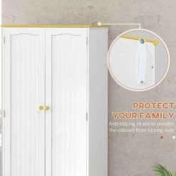 HOMCOM 4-Door Freestanding Kitchen Storage Unit - White - 835-663BN 19 HOMCOM 4-Door Freestanding Kitchen Storage Unit - White - 835-663BN -Kitchen Sale Shop kw070f18a3b718f00.jpg