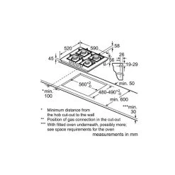 Neff N70 T26CS49S0 60cm Gas Hob - Black Glass -Kitchen Sale Shop l n lne37007 2
