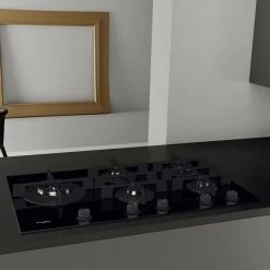 Whirlpool GOWL 958/NB 90cm Gas On Glass Hob - Black -Kitchen Sale Shop l w lwh3716 3
