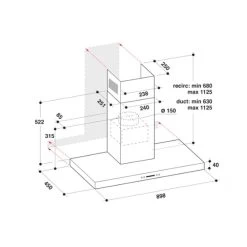 Whirlpool WHBS 93 F LE X 90cm Chimney Hood - St/Steel -Kitchen Sale Shop l w lwh4808 5