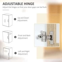 HOMCOM Modern Freestanding Kitchen Cabinet With Countertop - White/Natural - 835-539 17 HOMCOM Modern Freestanding Kitchen Cabinet With Countertop - White/Natural - 835-539 -Kitchen Sale Shop lfk756188ff9646e7.jpg