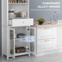HOMCOM Tall Kitchen Cabinet Pantry Storage - White - 835-996V00WT -Kitchen Sale Shop lk9756188dd1c8d80.jpg