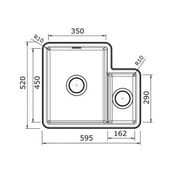 Thomas Denby Metro 1.3 Bowl Ceramic Kitchen Sink - White - MET1010 5 Thomas Denby Metro 1.3 Bowl Ceramic Kitchen Sink - White - MET1010 -Kitchen Sale Shop m e met1010 2