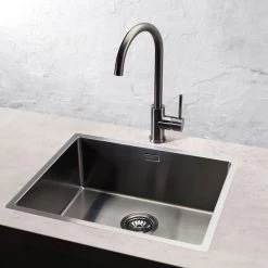Reginox Miami 1 Bowl Integrated Sink - Gun Metal - MIAMI 50X40 GUNMETAL