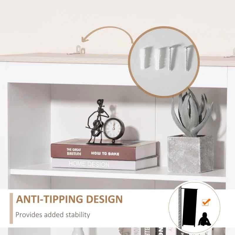 HOMCOM Freestanding Kitchen Unit With 3-Tier Shelving - White - 835-482WT 9 HOMCOM Freestanding Kitchen Unit With 3-Tier Shelving - White - 835-482WT - Image 7