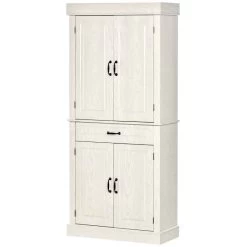 HOMCOM Freestanding Kitchen Cabinet With Wide Shelves - White Wood Grain - 835-346V01 -Kitchen Sale Shop n8rdaa1880d66afcc.jpg