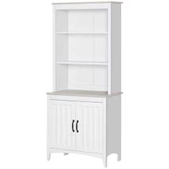 HOMCOM Freestanding Kitchen Unit With 3-Tier Shelving - White - 835-482WT 19 HOMCOM Freestanding Kitchen Unit With 3-Tier Shelving - White - 835-482WT -Kitchen Sale Shop n9mdaa181cd30ad6e.jpg