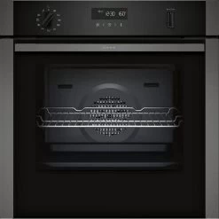 Neff N50 B6ACH7HG0B Built In Single Slide & Hide Pyrolytic Oven With Home Connect - Graphite Grey