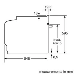 Neff N50 B6ACH7HG0B Built In Single Slide & Hide Pyrolytic Oven With Home Connect - Graphite Grey -Kitchen Sale Shop n e neff n50 b6ach7hg0b slide hide pyrolytic oven dimensions2