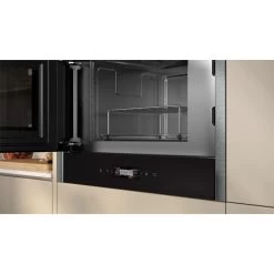 Neff N70 NL4GR31G1B Built In Microwave And Grill - Black With Graphite Grey Trim -Kitchen Sale Shop n e neff n70 nl4gr31g1b microwave and grill open