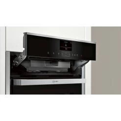 Neff N90 B57VS24H0B Bulit In Single Slide & Hide Pyrolytic Oven With VarioSteam & Home Connect - Stainless Steel -Kitchen Sale Shop n e neff n90 b57vs24h0b slide and hide pyrolytic oven open