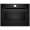 Neff N90 C24MS71G0B Bulit In Compact Pyrolytic Oven & Microwave With Home Connect - Black With Graphite Grey Trim -Kitchen Sale Shop n e neff n90 c24ms71g0b compact oven and microwave clean