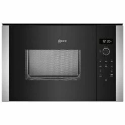 Neff N50 HLAWD53N0B Built-In Microwave - Black With Steel Trim