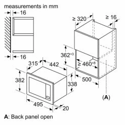 Neff N30 HLAWG25S3B Built-In Microwave - Black - HLAWG25S3B 8 Neff N30 HLAWG25S3B Built-In Microwave - Black - HLAWG25S3B -Kitchen Sale Shop n e neff hlawg25s3b dims