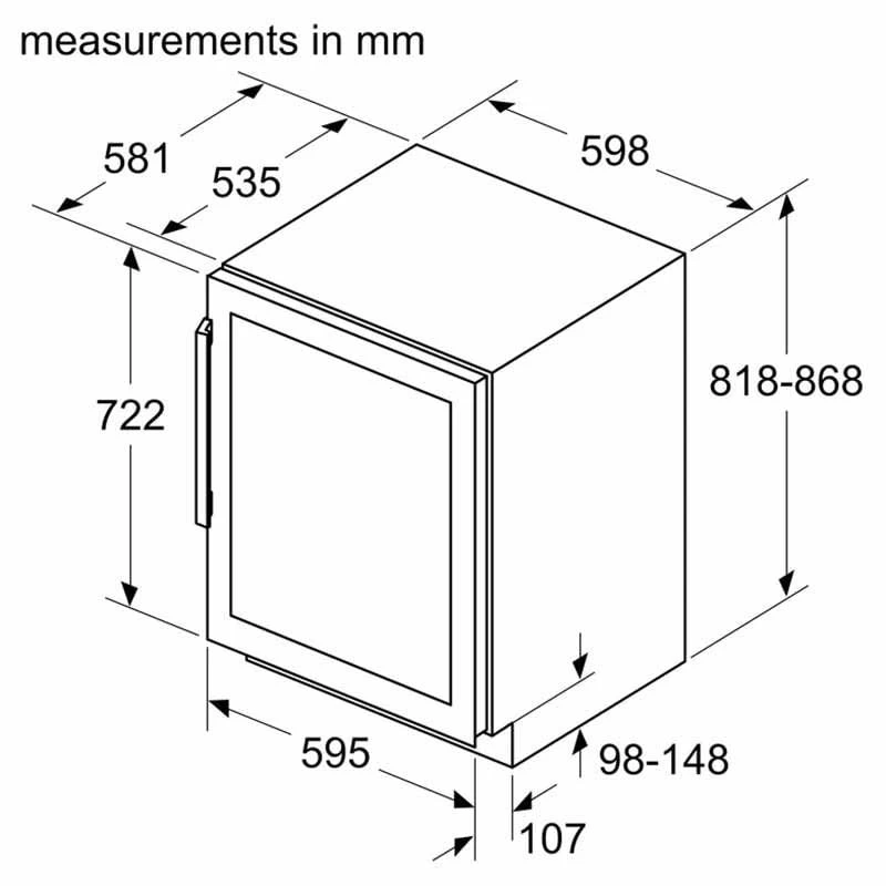 Neff N70 KU9213HG0G Built-Under 60cm Wine Cooler - Black 7 Neff N70 KU9213HG0G Built-Under 60cm Wine Cooler - Black - Image 5