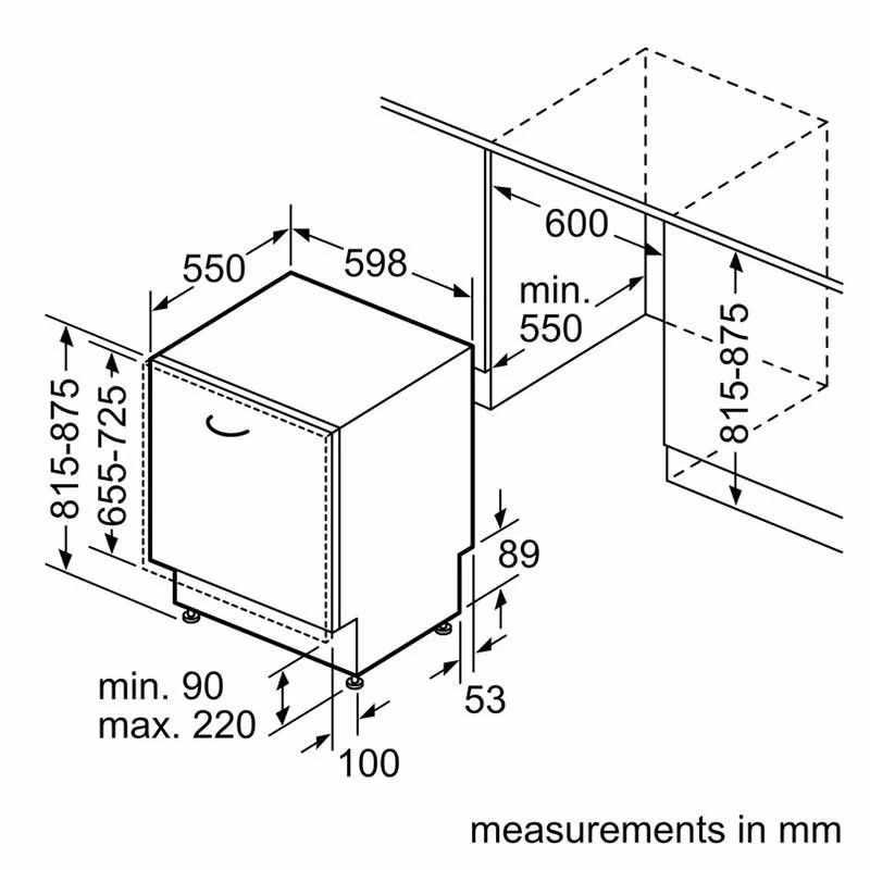 Neff N30 S153ITX05G Built-In F/I 60cm 13 Place Standard Dishwasher With Home Connect - White 7 Neff N30 S153ITX05G Built-In F/I 60cm 13 Place Standard Dishwasher With Home Connect - White - Image 5