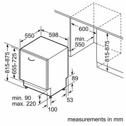 Neff N70 S187ECX23G Built-In F/I 14 Place Dishwasher With Home Connect- Black -Kitchen Sale Shop n e neff s187ecx23g dims