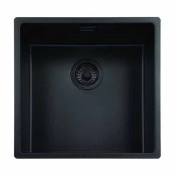 Reginox New York 1 Bowl Integrated Sink - Jet Black - NEW YORK 40X40 JB