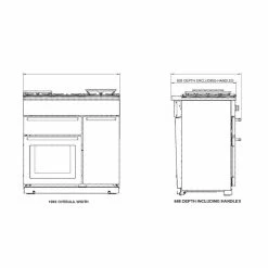 Rangemaster Nexus 110cm Dual Fuel Cooker - Black - NEX110DFFBL/C -Kitchen Sale Shop n e nex110dffblc dimensions