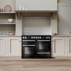 Rangemaster Nexus 110cm Dual Fuel Cooker - Black - NEX110DFFBL/C -Kitchen Sale Shop n e nex110dffblc lifestyle1