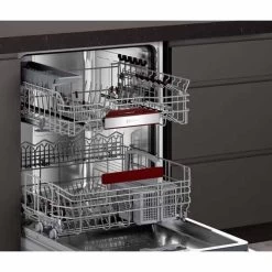 Neff N50 S155HAX27G Built-In F/I 60cm 13 Place Dishwasher With Home Connect - Black -Kitchen Sale Shop neff n50s155hax27g open racks front view