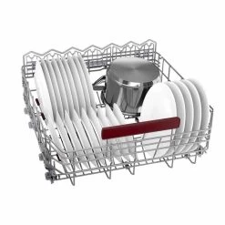 Neff N50 S195HCX26G Built-In F/I 60cm 14 Place Standard Dishwasher With Home Connect - Black -Kitchen Sale Shop neff n50s195hcx26g plates and pans setup front view