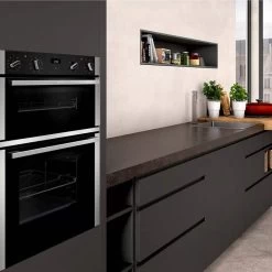 Neff N50 U1ACE5HN0B Built-In Double Electric Oven - Stainless Steel -Kitchen Sale Shop neff n50u1ace5hn0b lifestyle setup side view