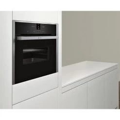 Neff N70 C17MR02N0B Built-In Compact Microwave Oven - Stainless Steel -Kitchen Sale Shop neff n70c17mr02n0b cabinet mounted side front view