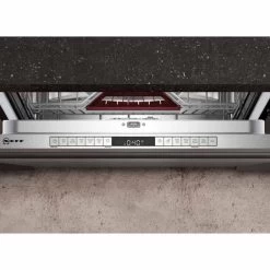 Neff N70 S187TC800E Built-In F/I 14 Place Dishwasher With Home Connect - Black -Kitchen Sale Shop neff n70s187tc800e open digital display and controls panel top view