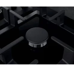 Neff N70 T26CS49S0 60cm Gas Hob - Black Glass -Kitchen Sale Shop neff n70t26cs49s0 small capped gas outlet close up view