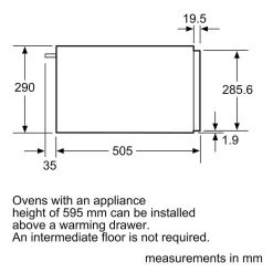 Neff N50 N1AHA02N0B 29cm Built-In Warming Drawer - Stainless Steel -Kitchen Sale Shop neff n1aha02n0b dims 1
