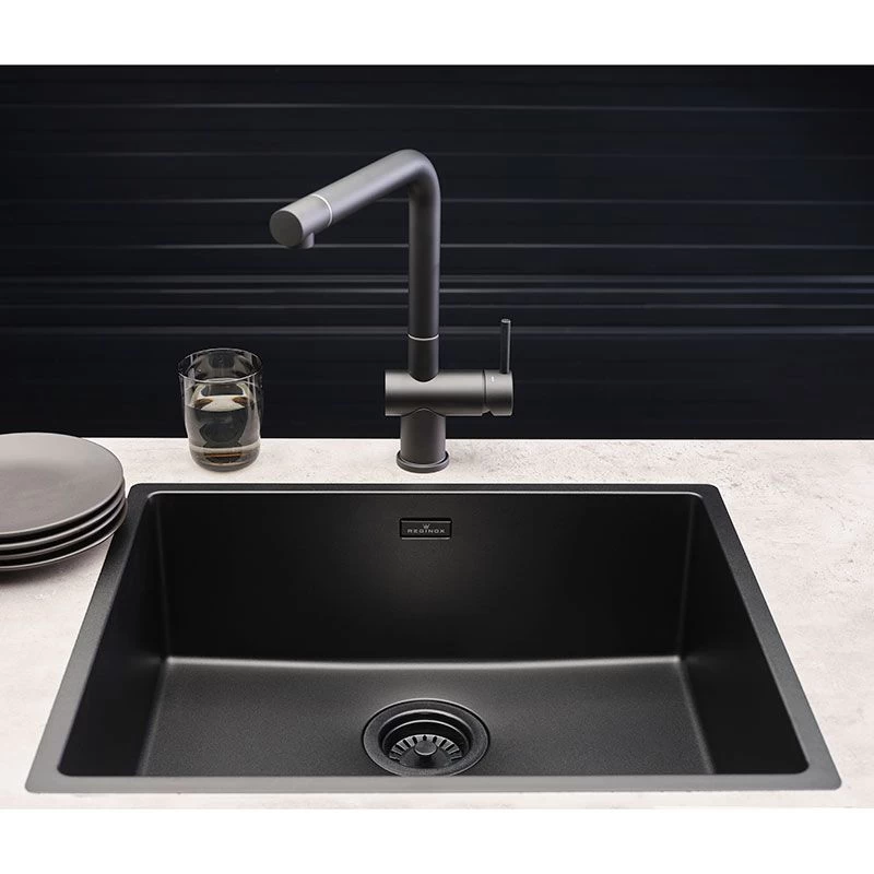 Reginox New York 1 Bowl Integrated Sink - Jet Black - NEW YORK 50X40 JB 3 Reginox New York 1 Bowl Integrated Sink - Jet Black - NEW YORK 50X40 JB