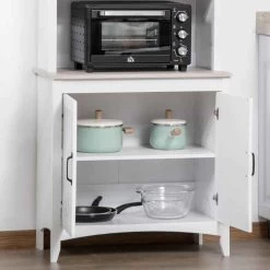 HOMCOM Freestanding Kitchen Unit With 3-Tier Shelving - White - 835-482WT 20 HOMCOM Freestanding Kitchen Unit With 3-Tier Shelving - White - 835-482WT -Kitchen Sale Shop nft3d6181cd30ad6e.jpg