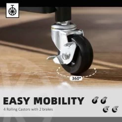 HOMCOM 3 Tier Storage Trolley - 310mm - Black - 850-161BK -Kitchen Sale Shop o2ub10188d679daa1.jpg