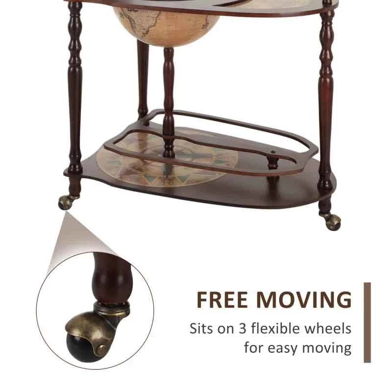 HOMCOM Bar Globe Drinks Cabinet - Brown - 801-042 9 HOMCOM Bar Globe Drinks Cabinet - Brown - 801-042 - Image 7