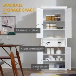 HOMCOM Traditional Freestanding Kitchen Unit - White - 835-042V01WT -Kitchen Sale Shop oxva09181cd9ae37f.jpg