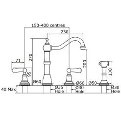 Perrin & Rowe Alsace Dual Lever Aged Brass Kitchen Sink Mixer Tap & Rinse - 4776AB -Kitchen Sale Shop p e perrin and rowe 4776ab 3