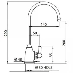 Perrin & Rowe Traditional Mini Filtration Tap - Polished Brass - 1605BR -Kitchen Sale Shop p e perrin rowe 1605br 1