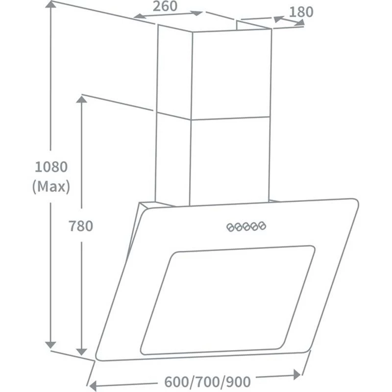 Prima+ 90cm Angled Hood - PRAE0022 4 Prima+ 90cm Angled Hood - PRAE0022 - Image 2